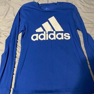 Adidas mens Long Sleeve Tee in Bold Blue